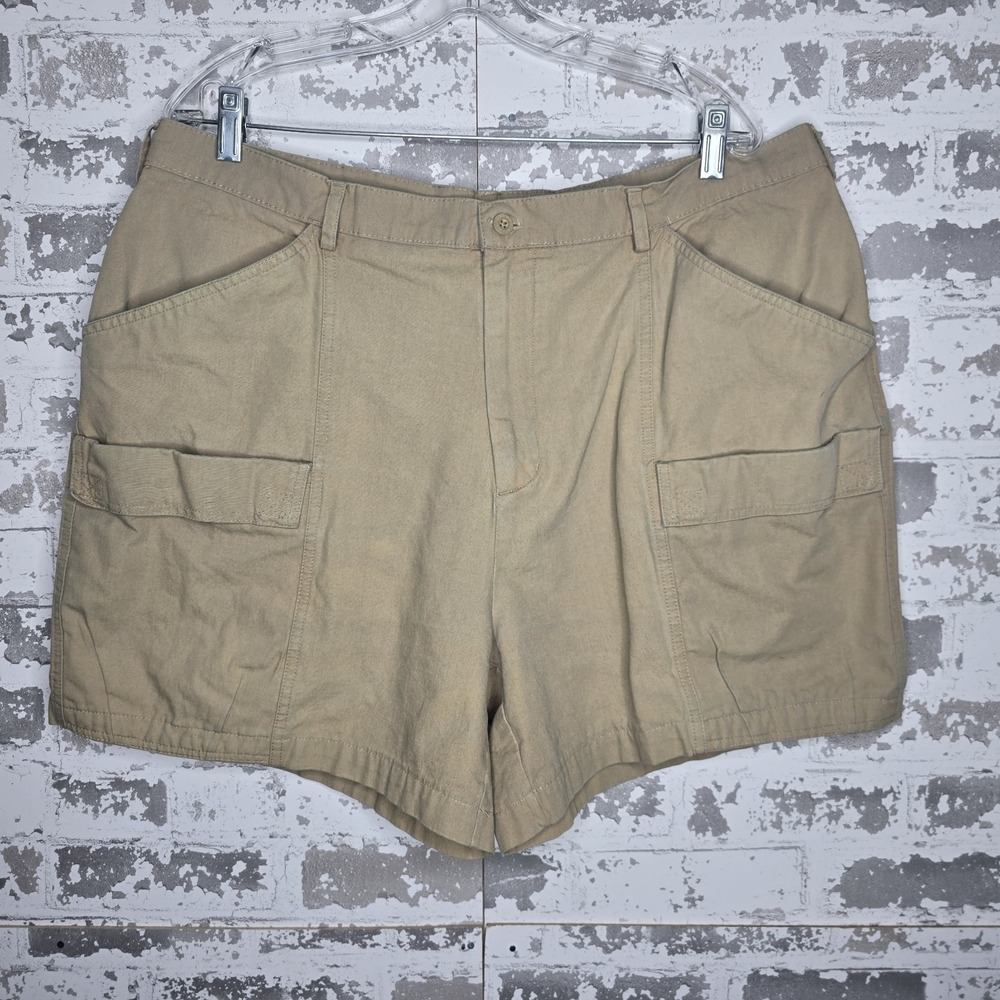 Sportif USA Shorts Mens 38 Tan 100% Cotton Canvas Double Cargo Boating 5" Inseam